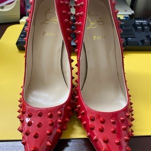 Christian Louboutin RedPatent LeatherPigalle Spike